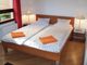 double bed in the studio apartment